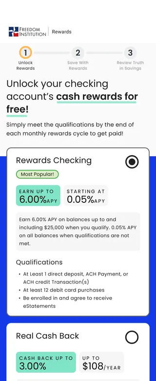 Rewards dashboard experience mobile screenshot