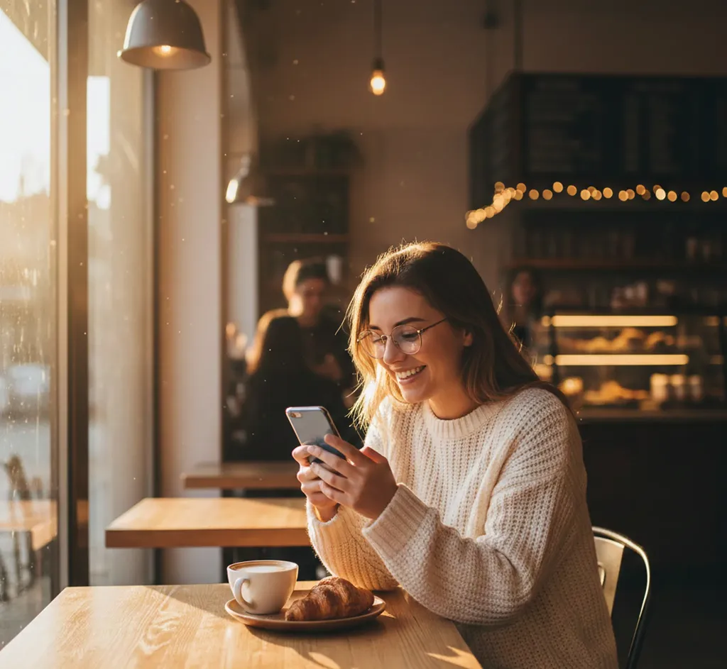 Person using a phone for online banking.